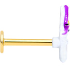 16G 5/16 Gold Tone Ghost Witch Halloween Labret Monroe Tragus