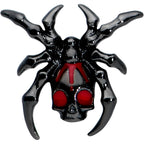 16G 1/4 Red Gem Black Spider Skull Halloween Cartilage Tragus