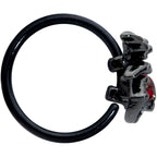 20G 5/16 Red Gem Black Spider Skull Halloween Nose Hoop