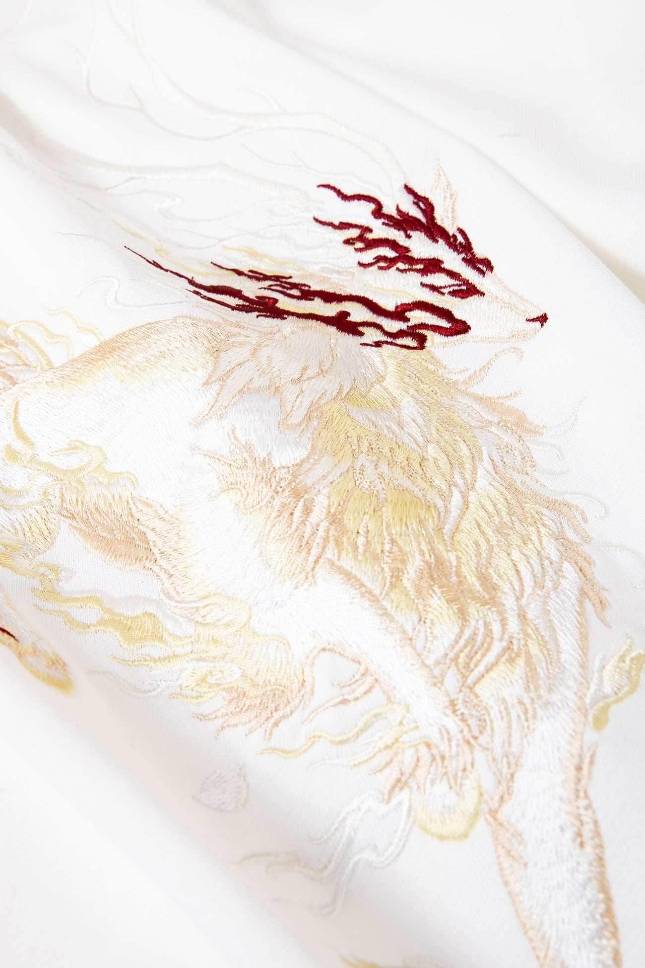 KH9229 Reindeer Embroidery Hoodie - White / S