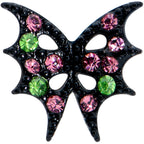 16G 1/4 Pink Green Gem Black Bat Wings Halloween Cartilage Tragus