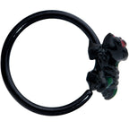 20G 5/16 Black Skeleton Flower Halloween Nose Hoop
