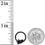 16G 3/8 Black Skeleton Flower Halloween Hinged Circular Ring
