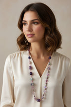 Purple Owl Long Necklace