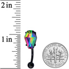 Aurora Gem Black Coffin Halloween Top Mount Belly Ring