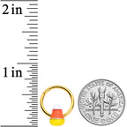 16G 3/8 Gold Tone Candy Corn Halloween Segment Ring