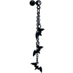 16G 1/4 Clear Gem Black Gone Batty Halloween Dangle Cartilage