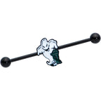 14G Black Graveyard Ghost Halloween Industrial Barbell 38mm