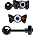 16G 1/4 Black Ghost Skull Eye Halloween Cartilage Tragus Set of 3