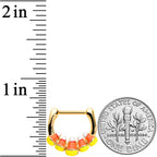16G 5/16 Gold Tone Candy Corn Halloween Cartilage Clicker