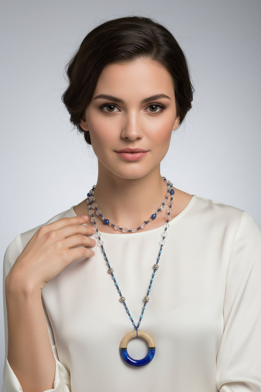 Coastal Blues Long Necklace