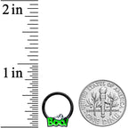 16G 3/8 Black Green Boo Smile Ghost Halloween Hinged Segment Ring