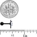 16G 1/4 Black Hipster Ghost Halloween Tragus Cartilage Earring