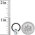 16G 3/8 Black Hipster Ghost Halloween Hinged Segment Ring