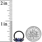 16G 3/8 Black Spider Web Witch Hat Halloween Hinged Segment Ring