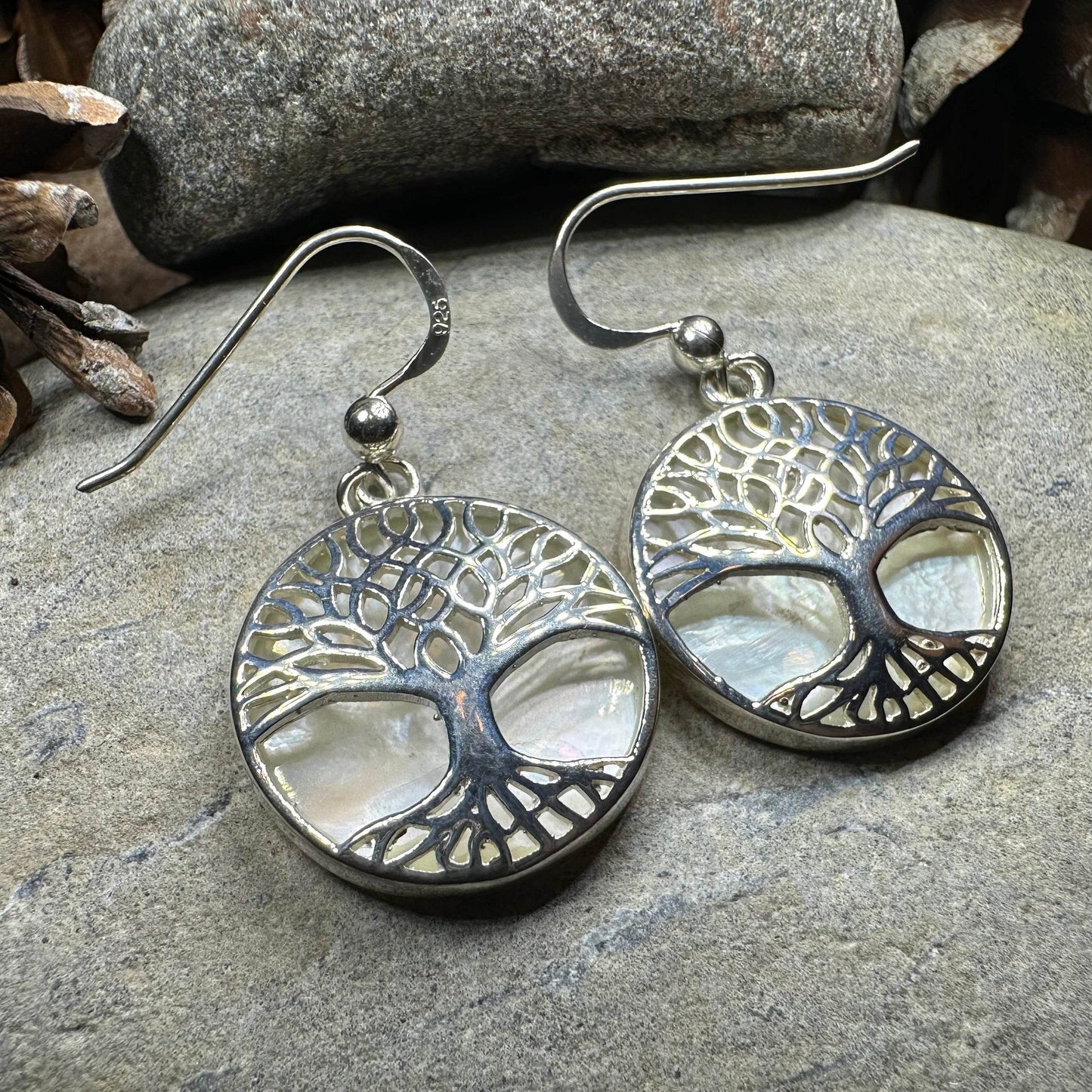 Robyn Tree of Life Earrings - Abalone Shell