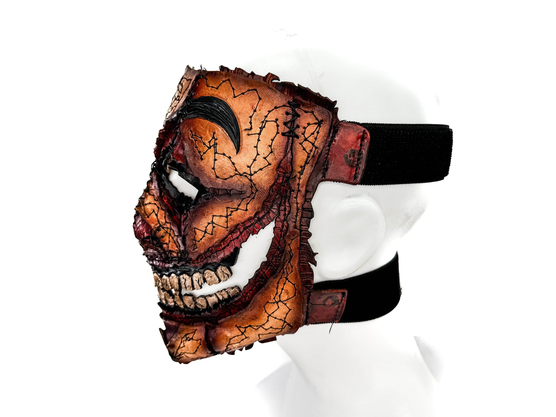 Genuine Leather Mask - GigaMyme Fleshy Edition - Handmade Mime Full Face Cover for Halloween, Performance or Cosplay Costume - 