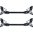 14G 5/8 Clear Gem Black Flying Bats Halloween Nipple Ring Set