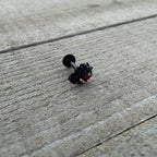 16G 5/16 Red Clear Gem Black Skull Halloween Labret Monroe Tragus