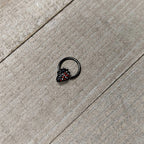 16G 3/8 Clear Red Gem Black Skull Halloween Hinged Segment Ring