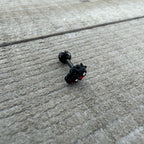 16G 1/4 Red Clear Gem Black Skull Halloween Cartilage Earring