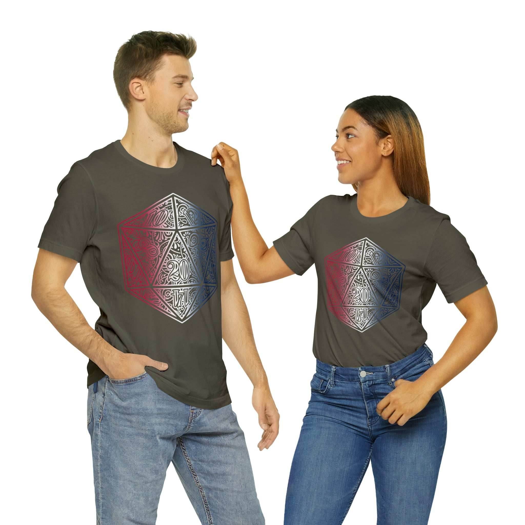 Red, White, and Blue Ombre Ornamental Dice Shirt - Army / S