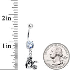 Officially Licensed Dungeons & Dragons Clear CZ Gem Dangle Belly Ring