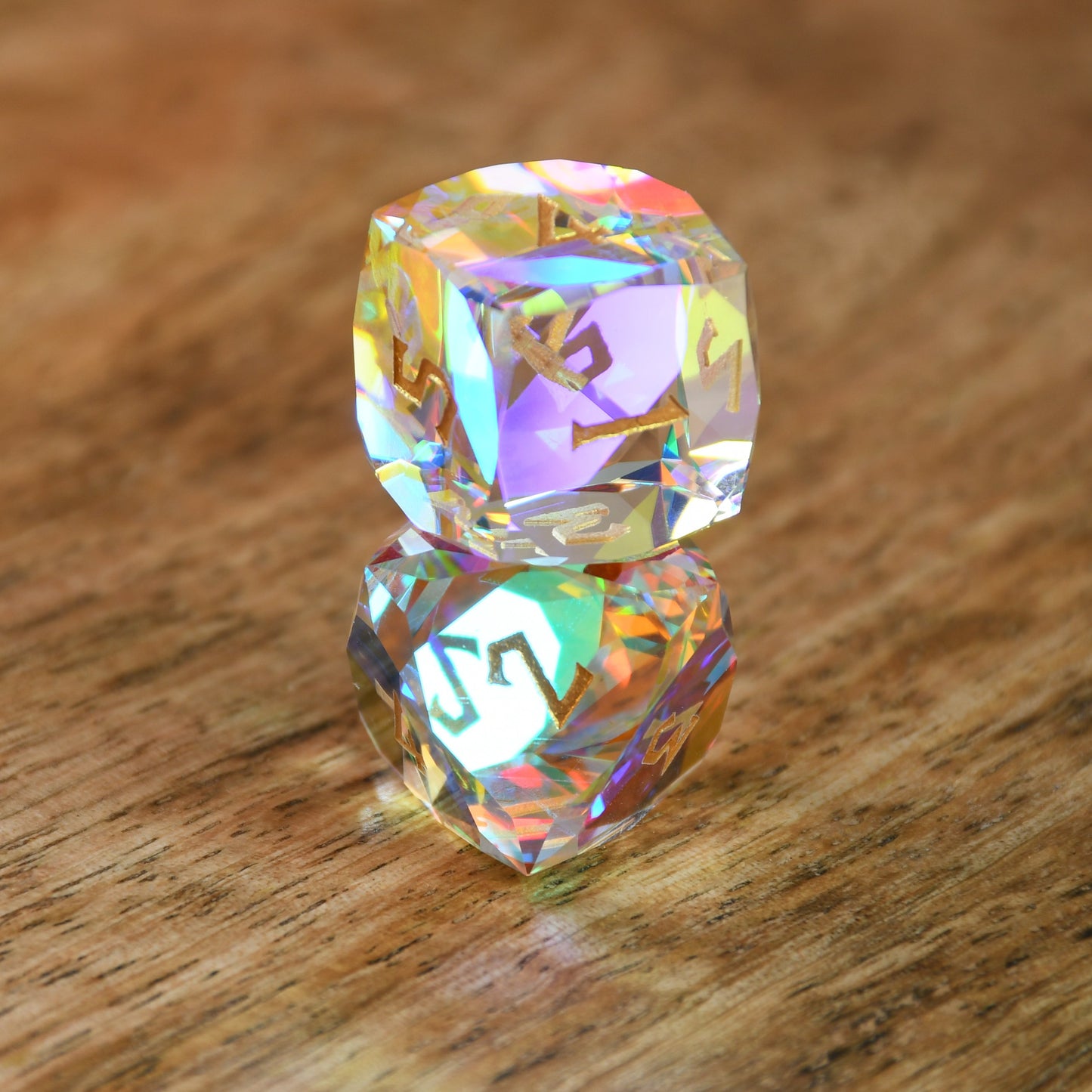 Diamond Prism Multifaceted Glass Dice Set