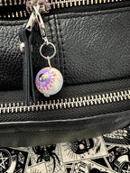 Purple Bloodshot Eyeball Zipper Pull Bag Charm Keychain