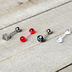 Licensed Dungeons & Dragons Dice Red Clear Barbell Tongue Ring Set of 4