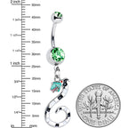 Green Gem Officially Licensed Beetlejuice SandWorm Dangle Belly Ring