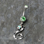 Green Gem Officially Licensed Beetlejuice SandWorm Dangle Belly Ring
