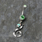 Green Gem Officially Licensed Beetlejuice SandWorm Dangle Belly Ring
