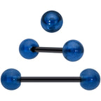 Licensed Dragonball Z Gold Tone Blue Green Barbell Tongue Ring Set of 4