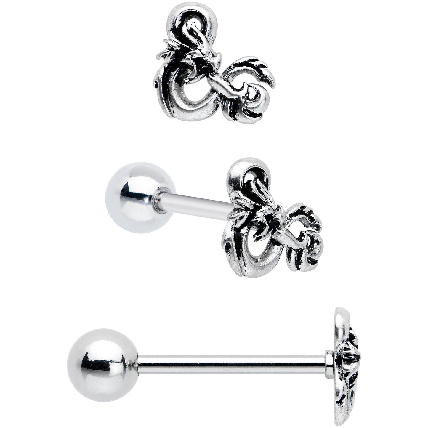 Officially Licensed Dungeons & Dragons Dice Barbell Tongue Ring  Set of 2