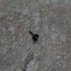 20G 1/4 Pink Gem Black Starry Flower Halloween Nose Bone