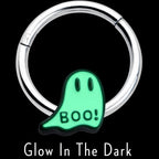 16G 3/8 White Ghost Glow in the Dark Halloween Hinged Segment Ring