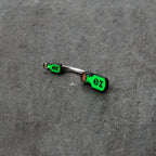 Halloween Green Poison Bottle Glow in the Dark Double Mount Belly Ring