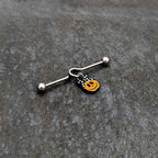 14G Halloween Kerchief Pumpkin Dangle Project Bar 38mm