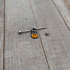 14G Halloween Kerchief Pumpkin Dangle Project Bar 38mm