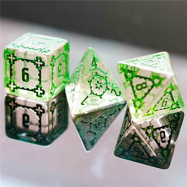 (Green) Huge Castle Dice (D6:25mm) 7-Dice - 