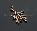 Clear CZ Micro Pave Life Tree Shape Pendant,Cubic Zirconia Tree Charm,Gold/Silver/Rose Gold Tone,15x22mm,Sku#Y347