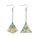Dice Earrings: D4 Dice w/Colorful Inclusion Nerdy RPG Jewelry - 