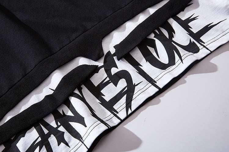 Black Solo Movement Short Sleeves Hoodie - Black / S