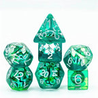 Green Demon Eye Dragon Eye Dice 7-Dice Set Resin Dungeons and Dragons Dice - 