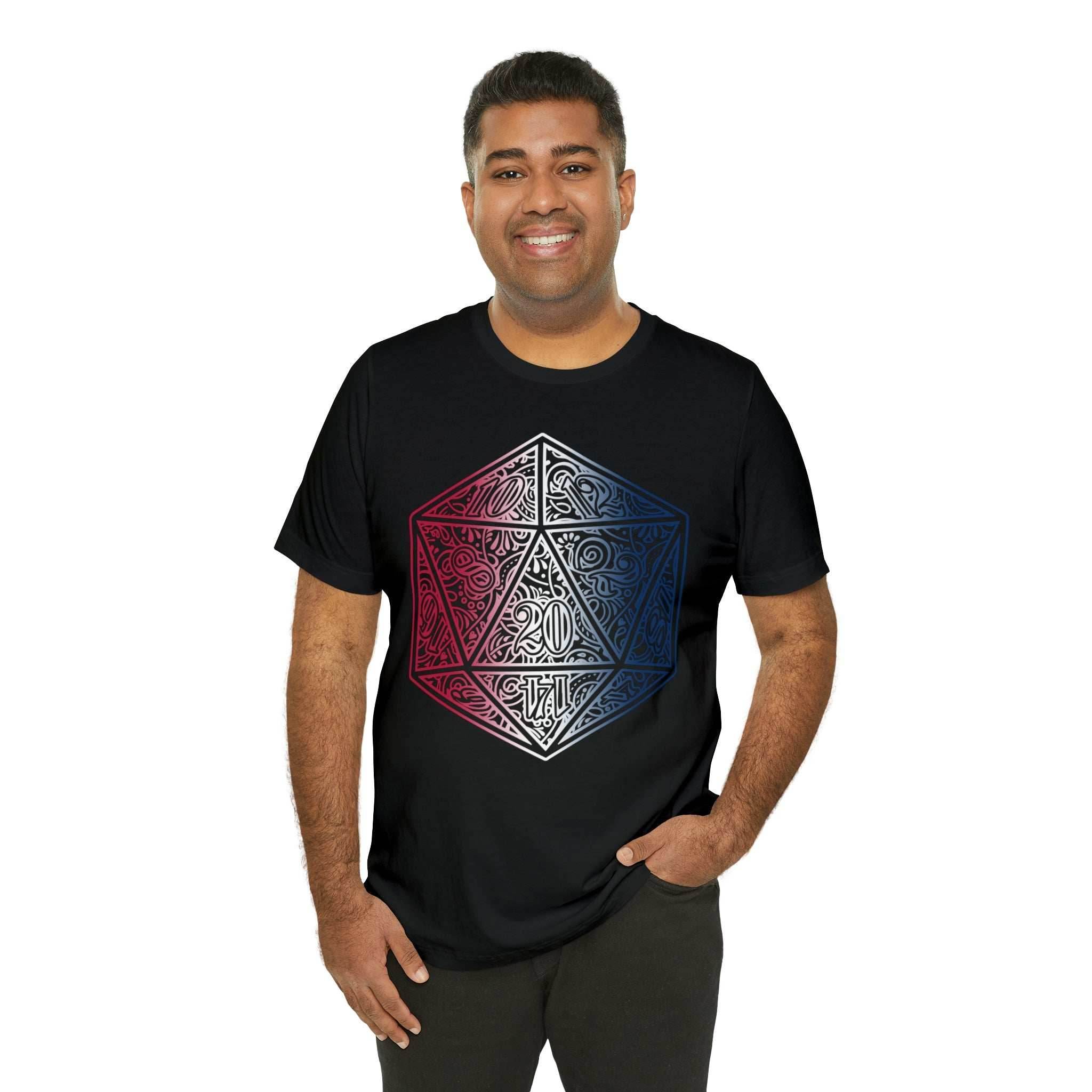 Red, White, and Blue Ombre Ornamental Dice Shirt - Army / S