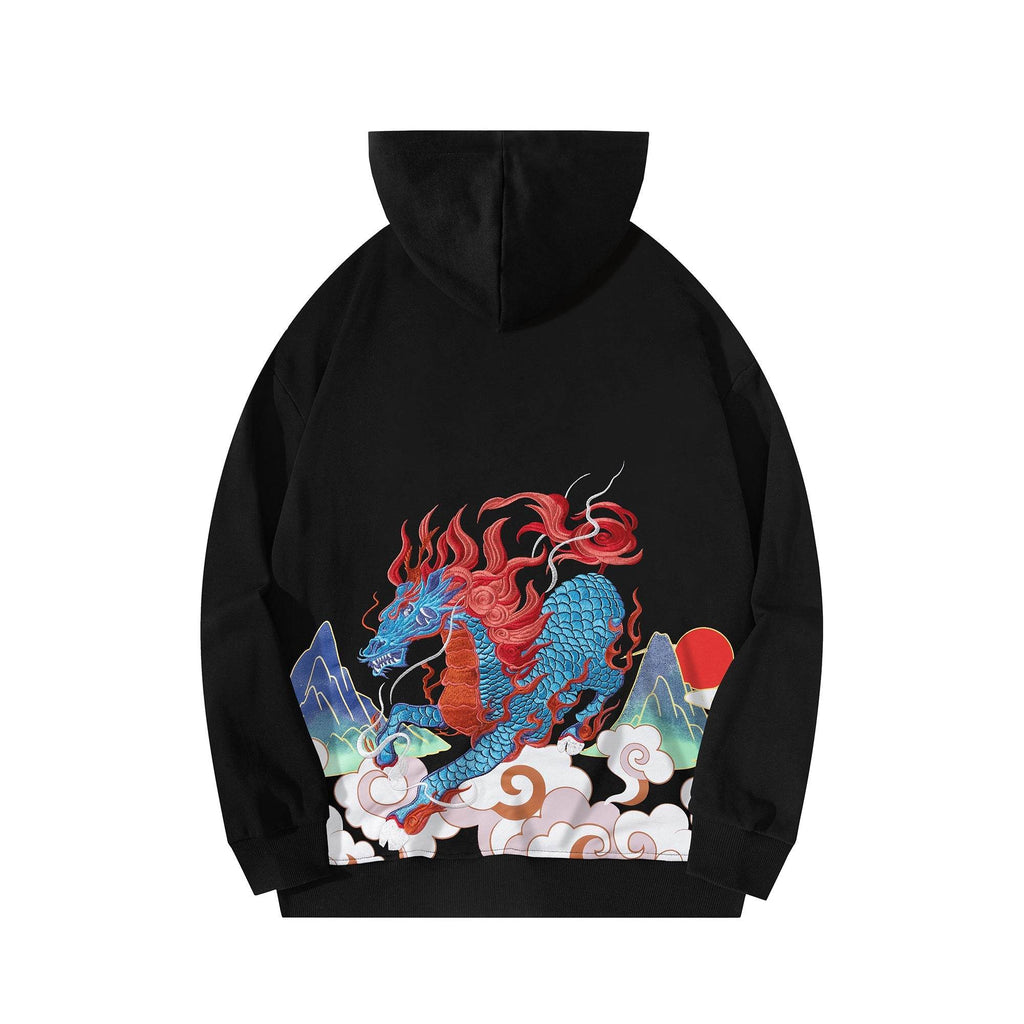 KH9240 Demon Horse Embroidery Hoodie - Black / S