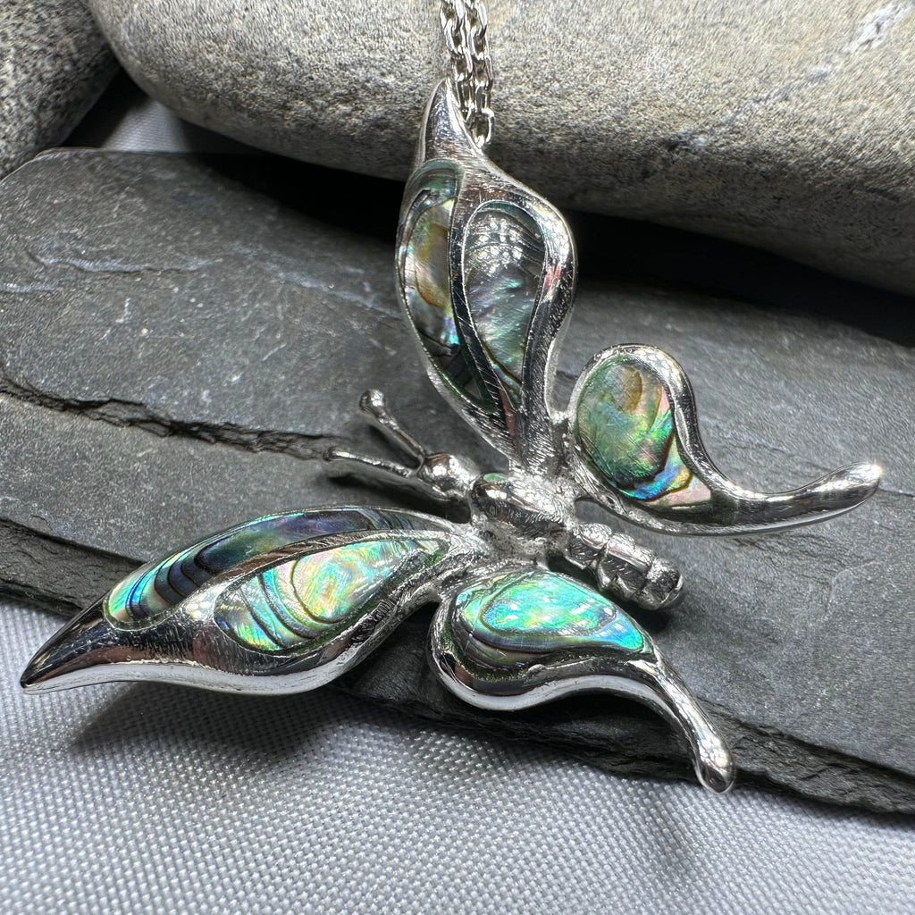 Brooke Butterfly Necklace - abalone shell