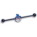 14G Black Witch Hat Mummy Halloween Industrial Barbell 38mm
