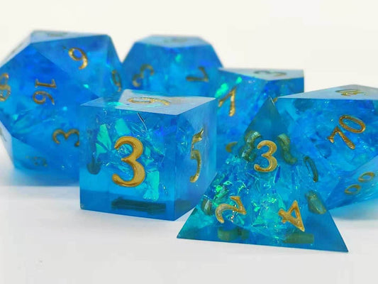 Permafrost Forged in Frost Dice Set (Resin Dice) Sharp Edge Dice - 